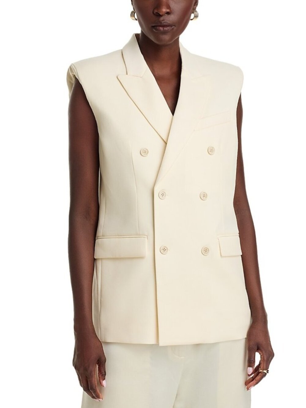 1000$ Wardrobe. Nyc Double Breasted Waistcoat Jacket Women's Size XS Off White